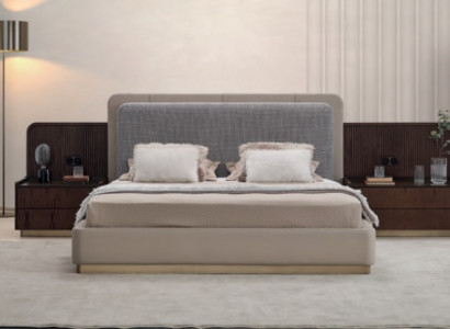 Schlafzimmer Set Luxus Komplettes Bett +2x Nachttische 3tlg  Modern Set